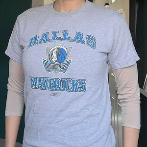 Dallas Mavericks T-Shirt Gray Logo - NBA Official Reebok